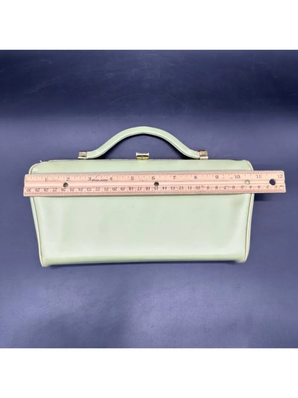 Vintage Green Clutch Purse Handbag Mid Century Retro Fashion Convertible Handle - Picture 11 of 13